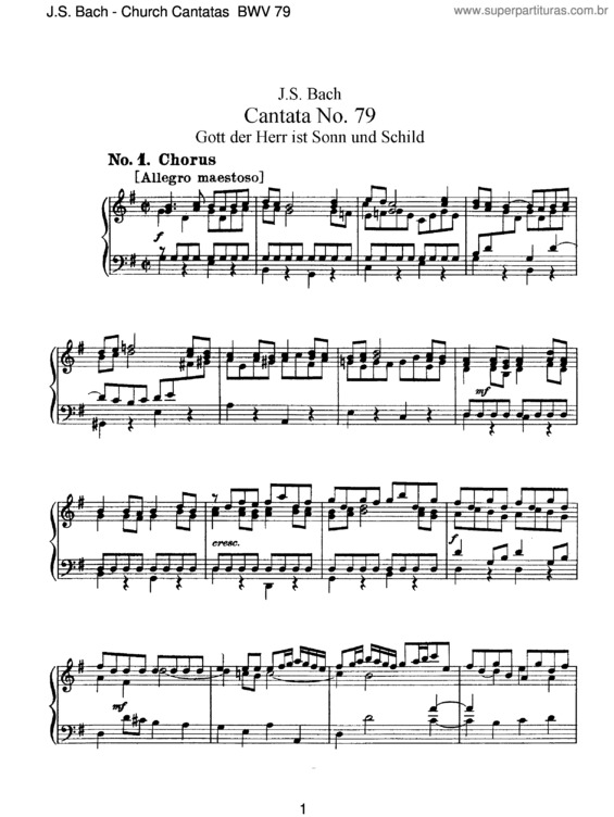 Partitura da música Cantata No. 79