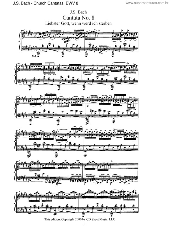 Partitura da música Cantata No. 8