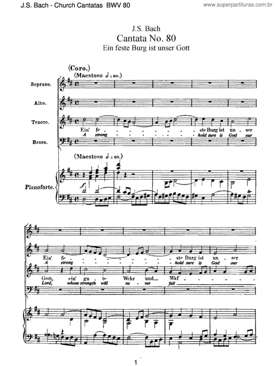 Partitura da música Cantata No. 80