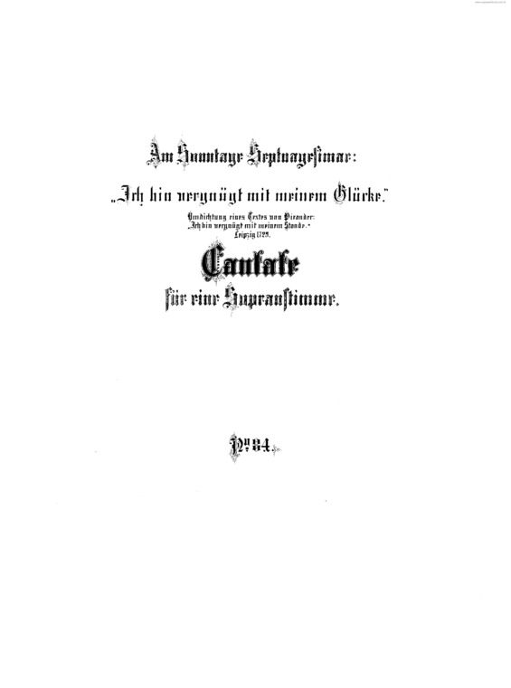 Partitura da música Cantata No. 84 v.2