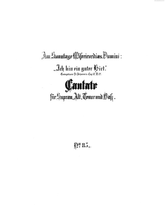 Partitura da música Cantata No. 85 v.2