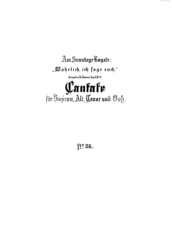 Partitura da música Cantata No. 86 v.2