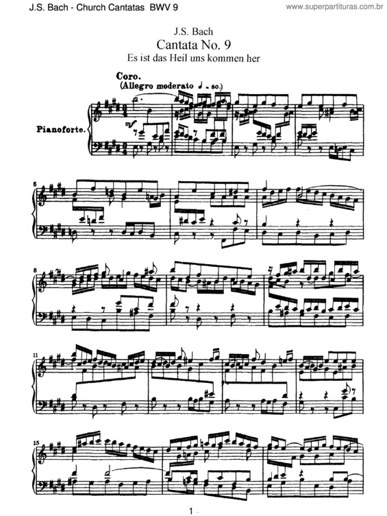 Partitura da música Cantata No. 9