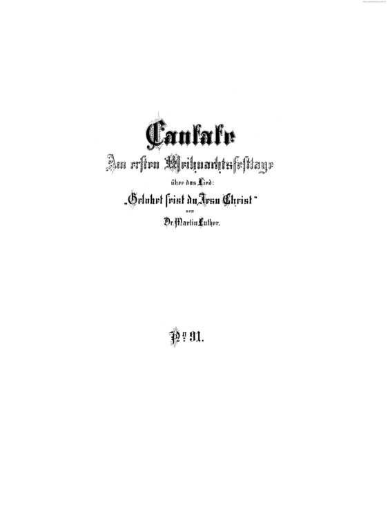 Partitura da música Cantata No. 91 v.3