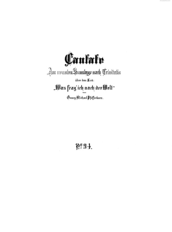 Partitura da música Cantata No. 94 v.2