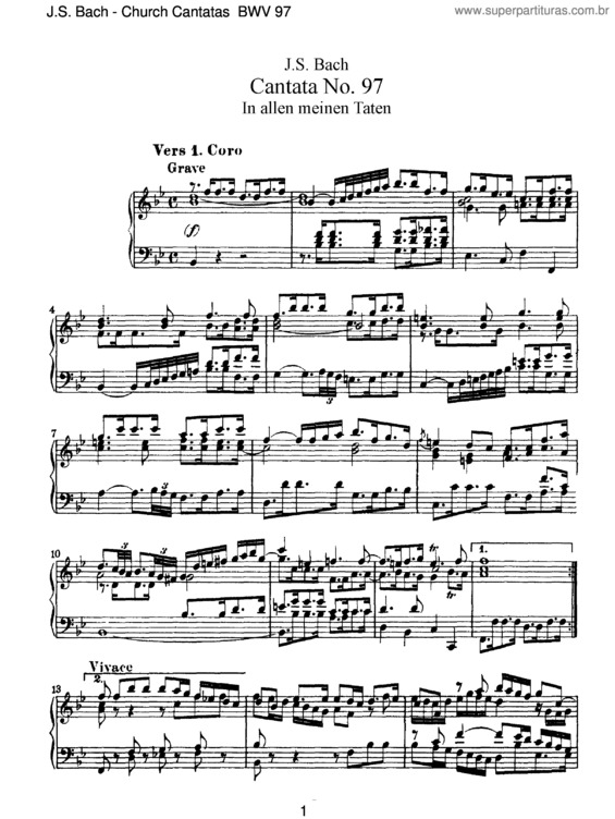 Partitura da música Cantata No. 97