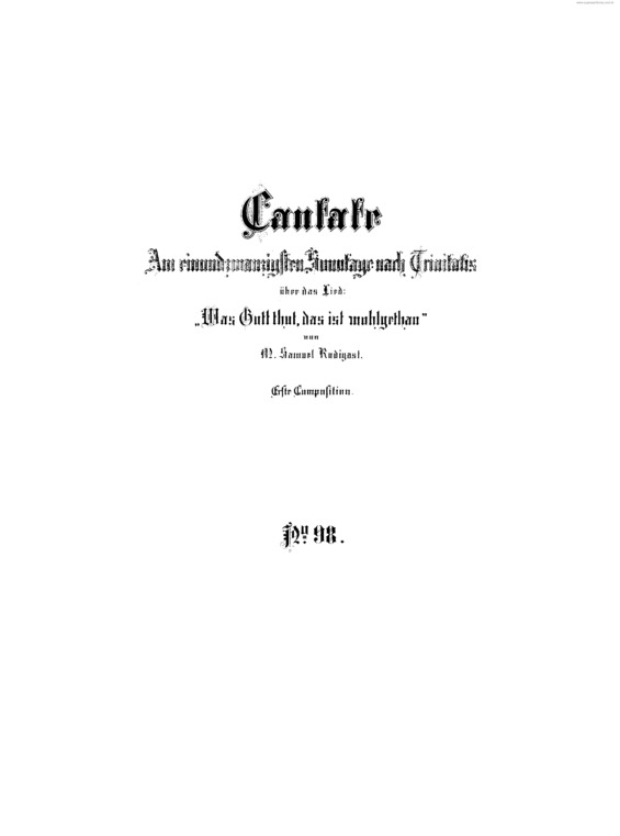 Partitura da música Cantata No. 98 v.2