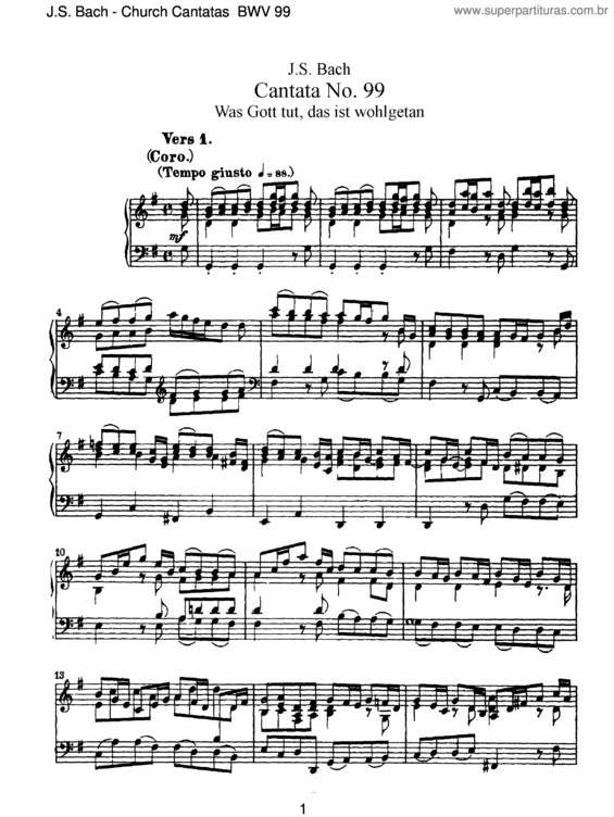 Partitura da música Cantata No. 99 v.2