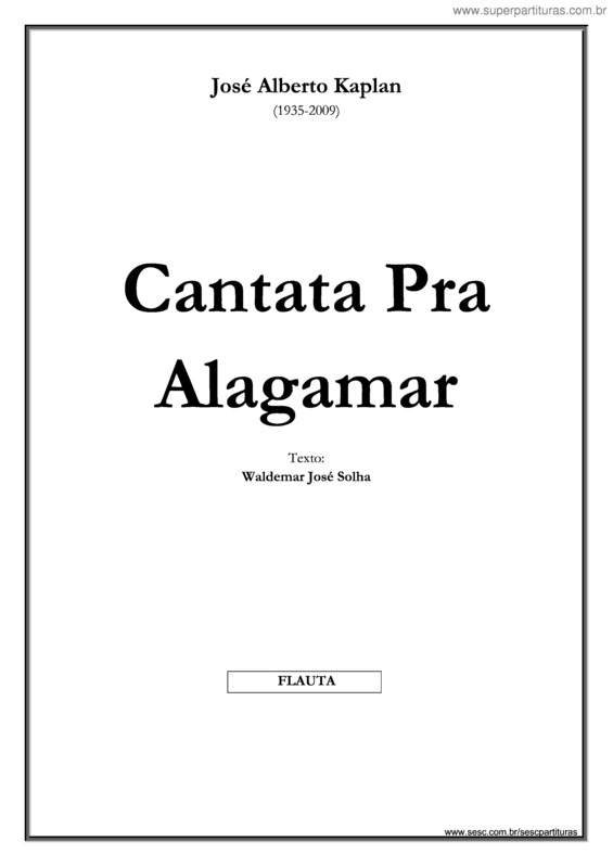 Partitura da música Cantata pra Alagamar v.2