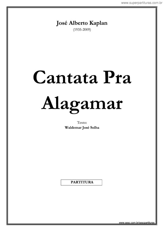 Partitura da música Cantata pra Alagamar