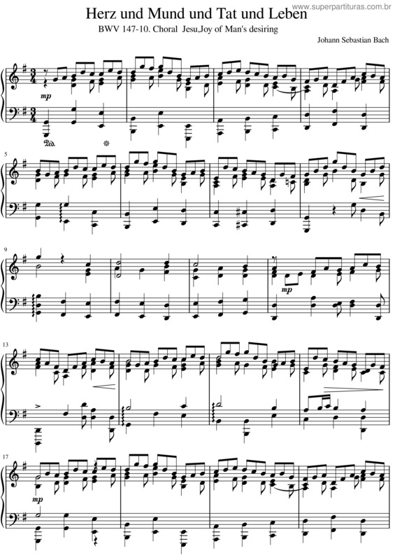 Partitura da música Cantate No. 147, Bwv 147, No. 10 v.2