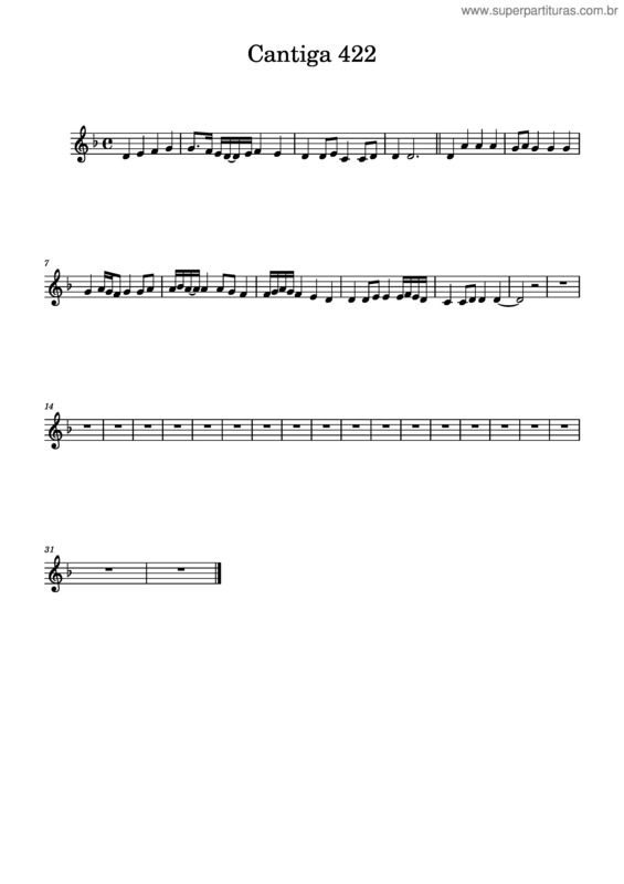 Partitura da música Cantiga 422