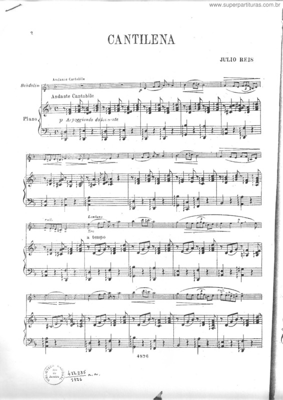 Partitura da música Cantilena