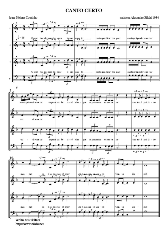 Partitura da música Canto Certo v.2