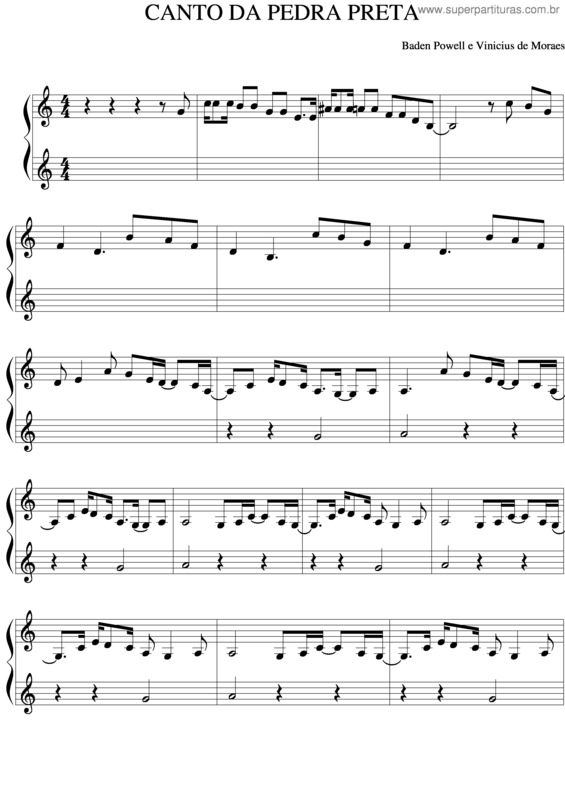 Partitura da música Canto Da Pedra Preta