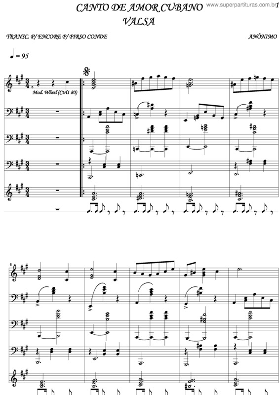 Partitura da música Canto De Amor Cubano v.2