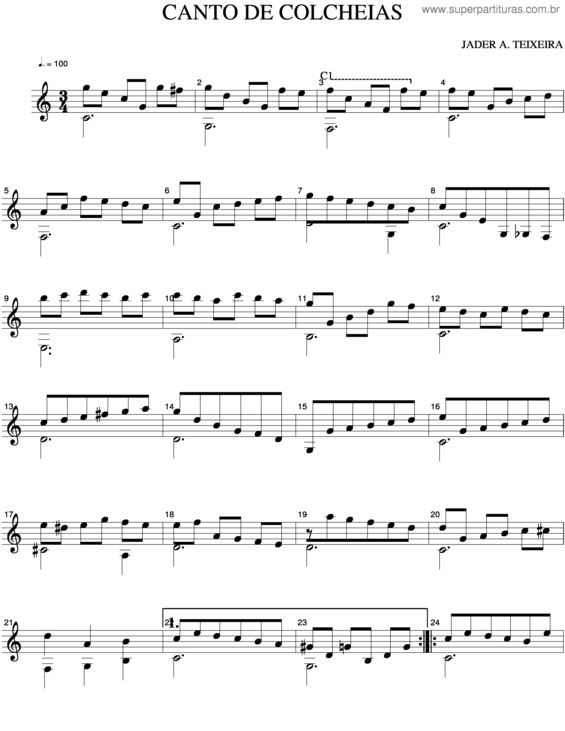 Partitura da música Canto De Colcheias