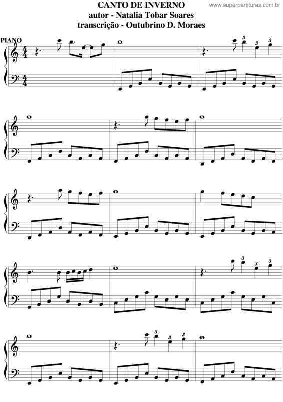 Partitura da música Canto De Inverno v.2