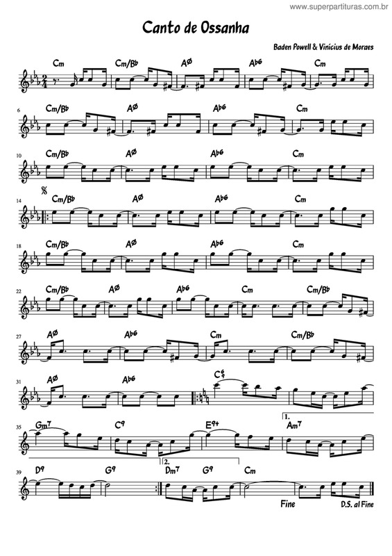 Partitura da música Canto De Ossanha v.3