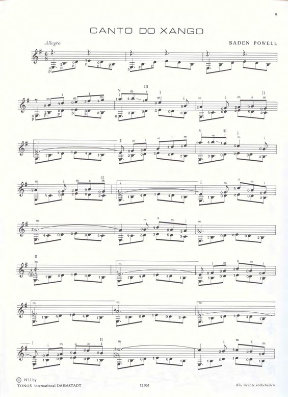 Partitura da música Canto Do Xangô