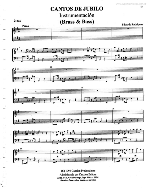 Partitura da música Cantos de Jubilo v.2