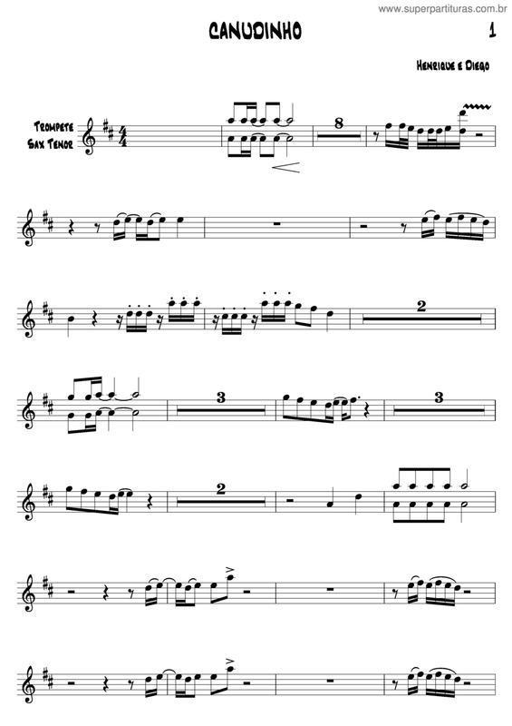 Partitura da música Canudinho