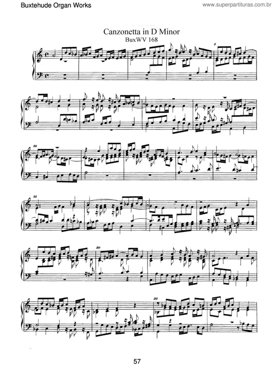 Partitura da música Canzonetta in D minor