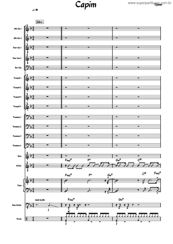 Partitura da música Capim – Djavan