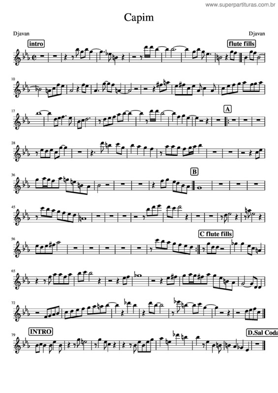 Partitura da música Capim v.5