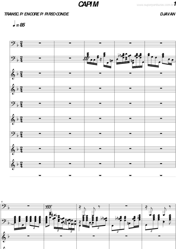 Partitura da música Capim