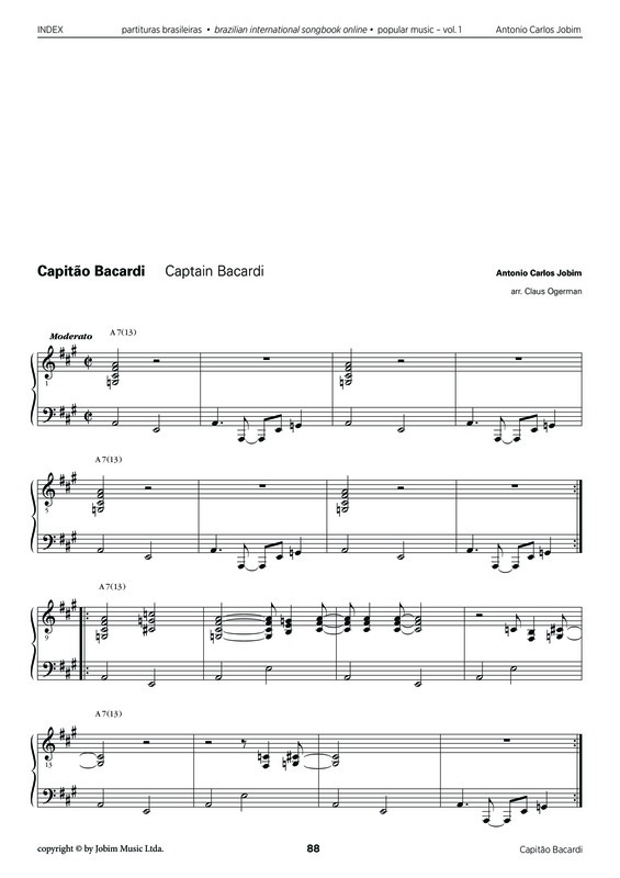 Partitura da música Capitão Bacardi v.2