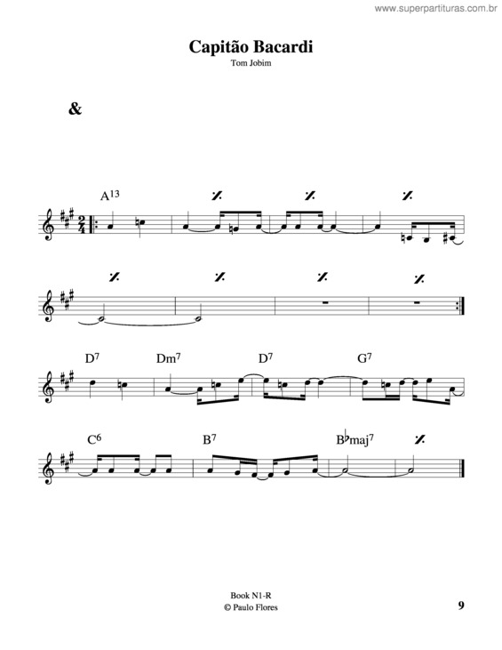 Partitura da música Capitão Bacardi