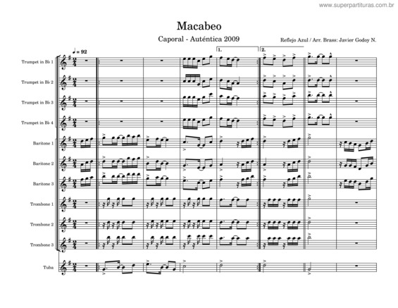 Partitura da música Caporal – 2009 – Auténtica – Macabeo