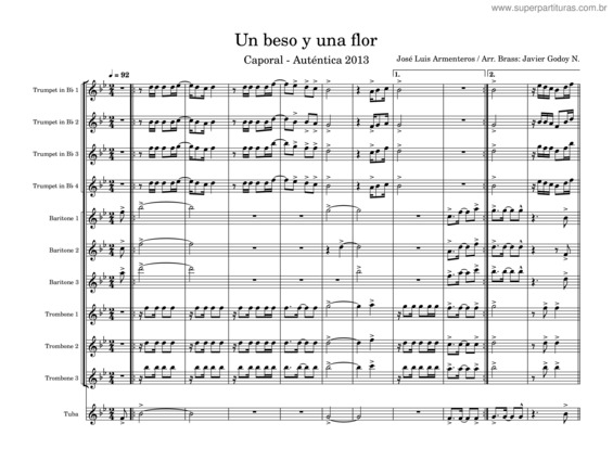 Partitura da música Caporal – 2013 – Auténtica – Un Beso Y Una Flor