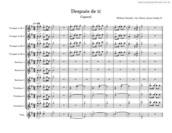 Partitura da música Caporal – Después De Tí