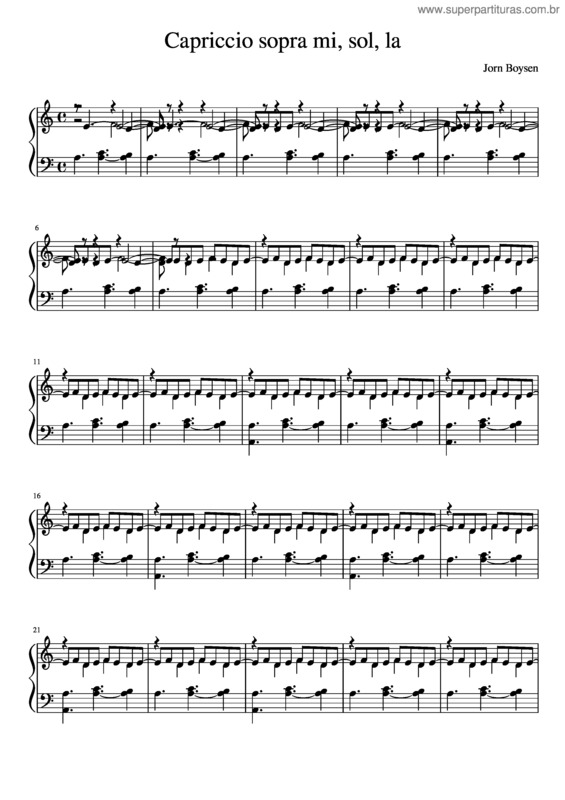 Partitura da música Capriccio Sopra Mi, Sol, La