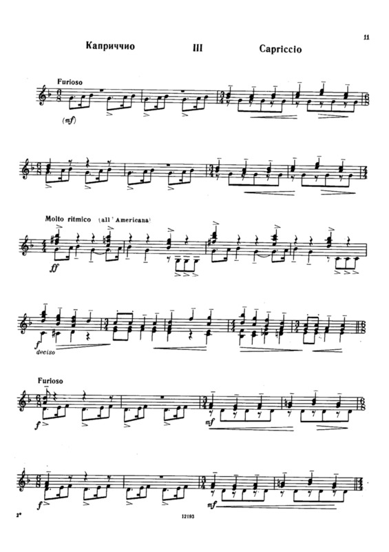 Partitura da música Capriccio v.5