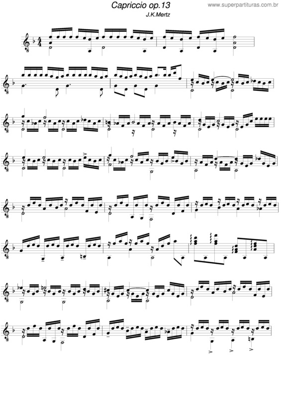 Partitura da música Capriccio