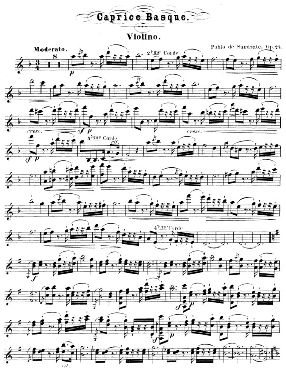 Partitura da música Caprice Basque