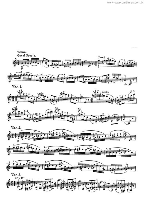 Partitura da música Caprice No. 24