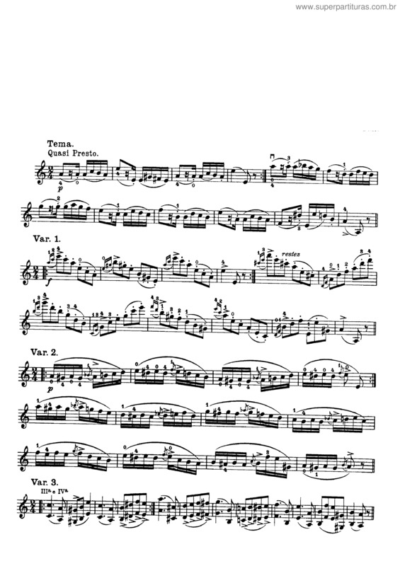 Partitura da música Caprice No. 24