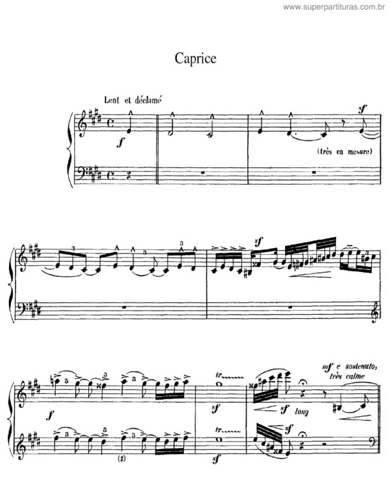 Partitura da música Caprice