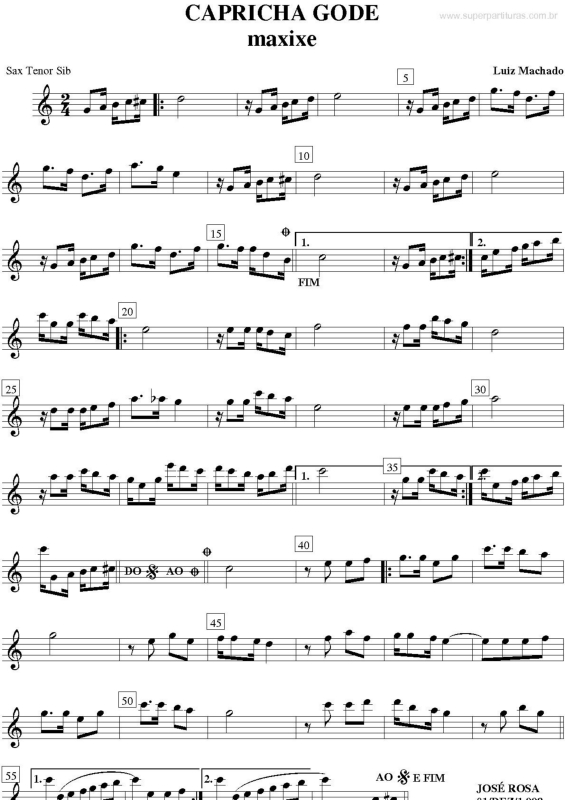 Partitura da música Capricha Gode