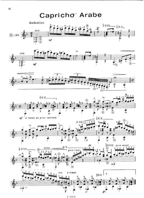 Partitura da música Capricho Arabe v.5