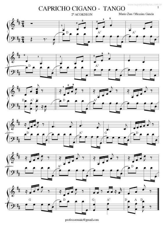 Partitura da música Capricho Cigano v.2