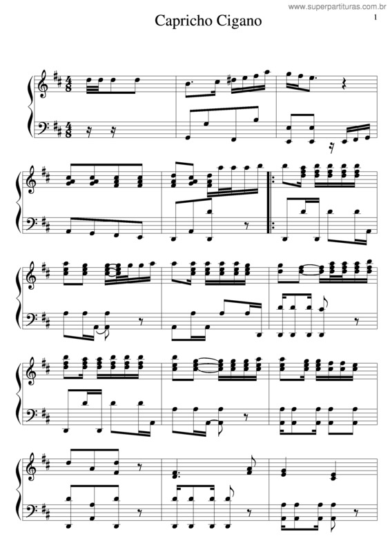 Partitura da música Capricho Cigano v.3
