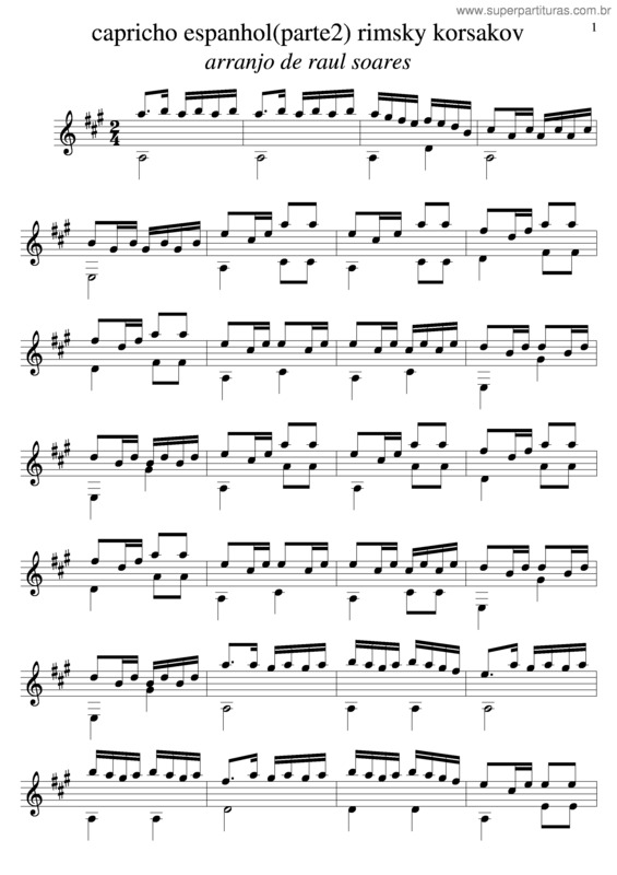 Partitura da música Capricho Espanhol v.2