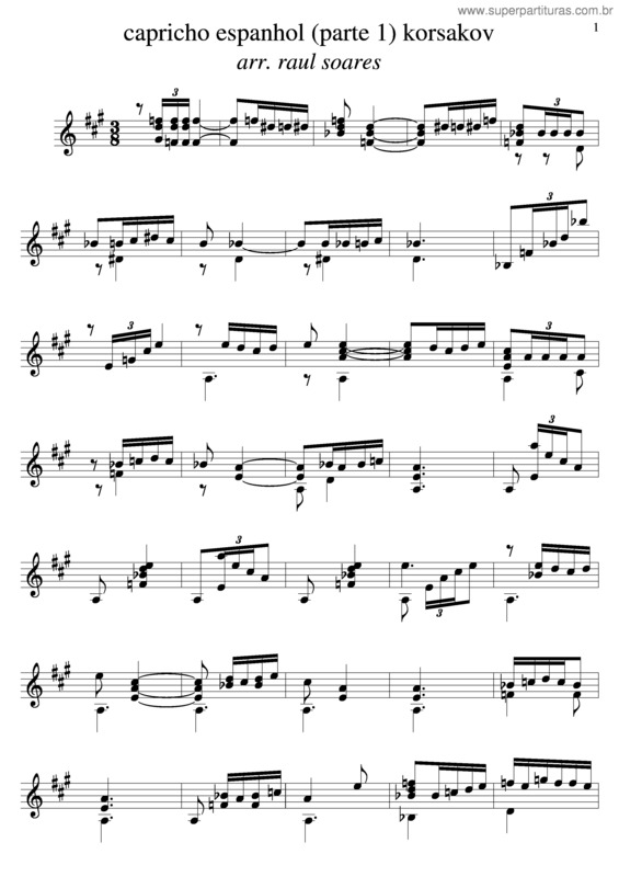 Partitura da música Capricho Espanhol