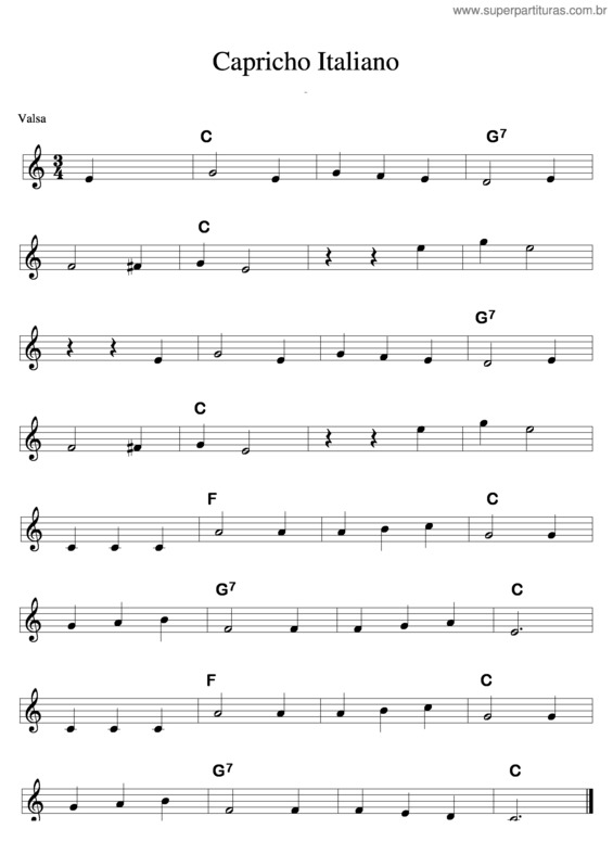 Partitura da música Capricho Italiano v.2