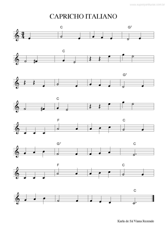 Partitura da música Capricho Italiano